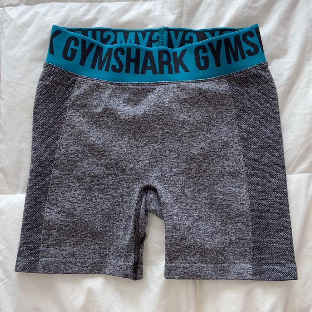 Gymshark Flex Shorts Grey Charcoal Marl/Teal